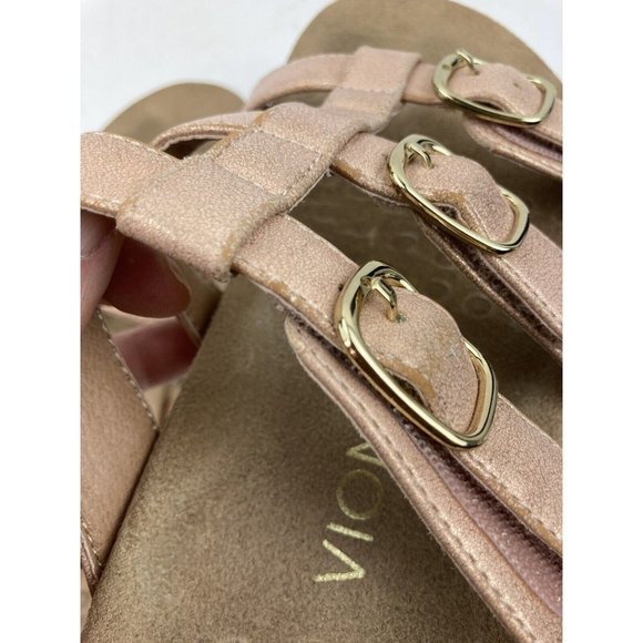 *Vionic Orthaheel Misa Rose Gold Shimmer 3 Strap Adjustable Sandals Womens US 7 - Picture 6 of 8